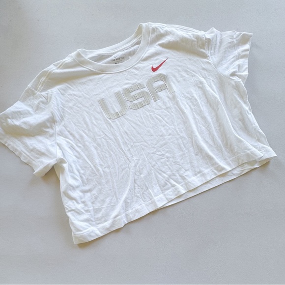 Nike White USA Crop Top XL - Picture 2 of 6